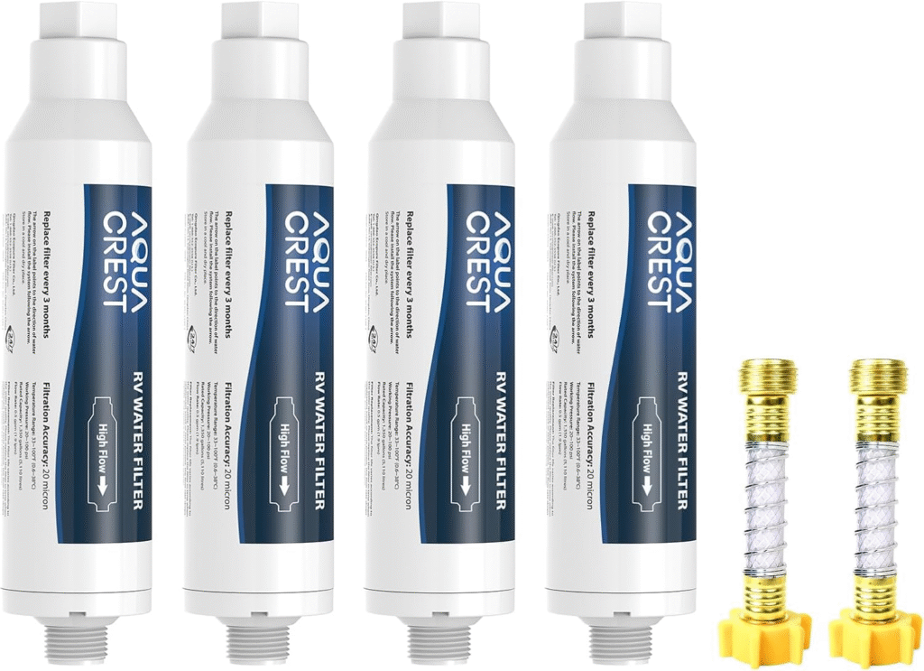 AQUA CREST RV Water Filter Review (4-Pack): NSF-Certified Inline Filter for RVs, Campers, and Garden Hoses That Improves Taste and Odor 1 image 106