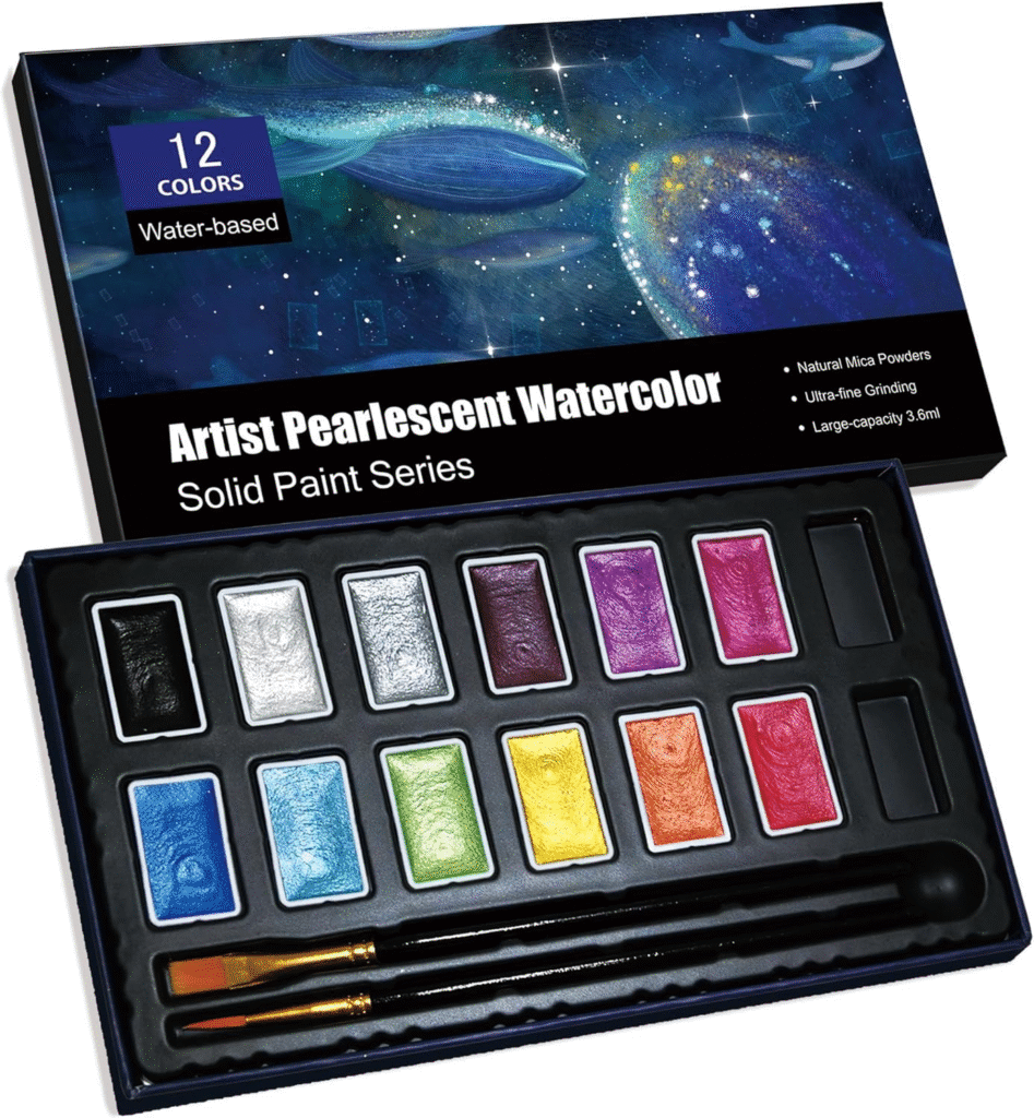 Unleash Your Creativity with the Shimmer Watercolor Paint Set – 12 Glittering Colors for Artists and Hobbyists 1 image 121