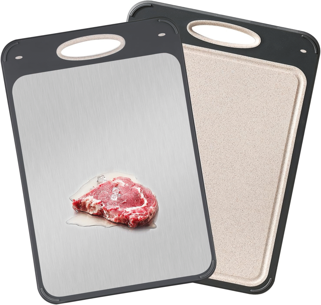 GUANCI 2-in-1 Cutting Board Review – Stainless Steel & Wheat Straw Double-Sided Chopping Board for Every Kitchen 1 image 129