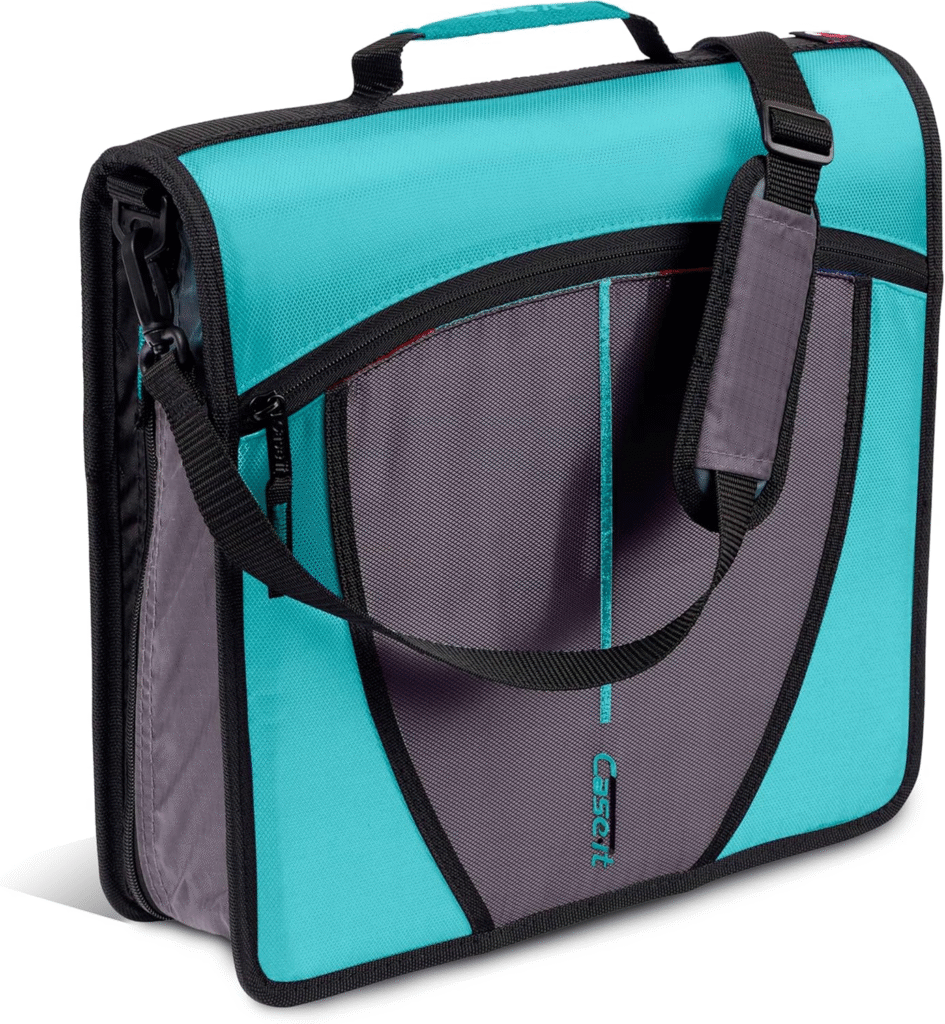 Case-it Mighty Zip Tab School Zipper Binder – 3-Inch O-Rings, 600-Sheet Capacity, Expanding File Folder & Organizer (D-146 Spearmint) 1 image 147