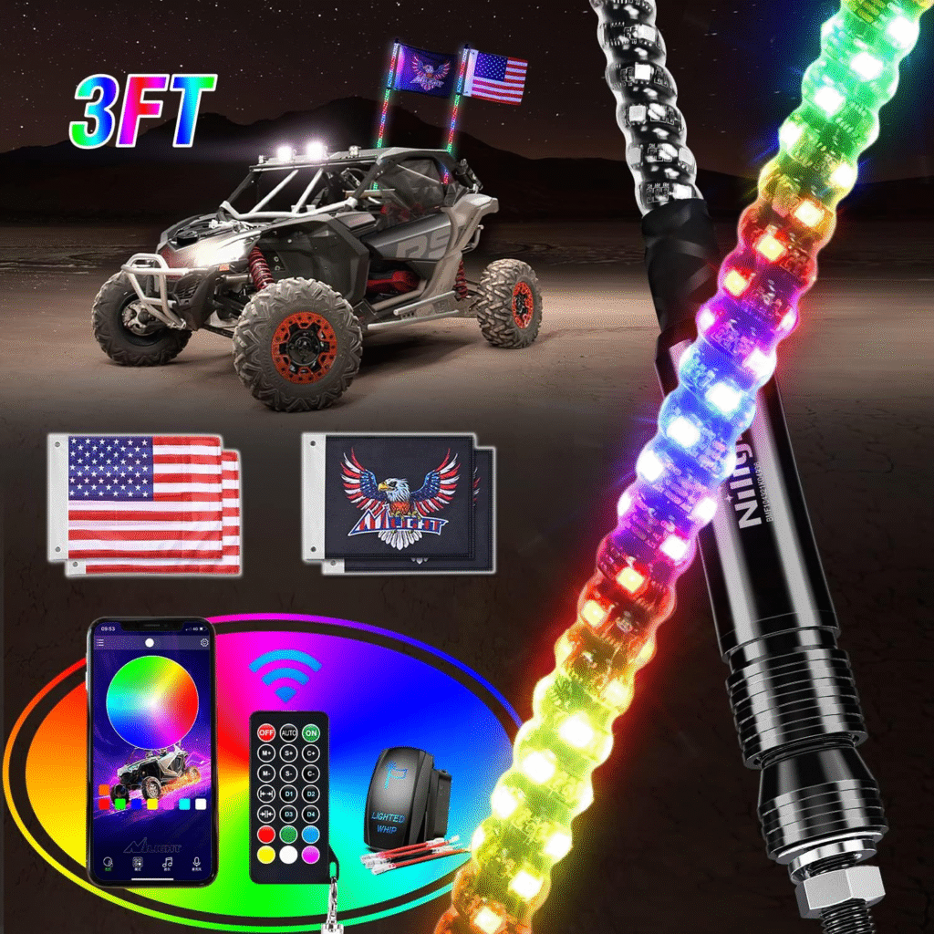Nilight 2PCS 3FT RGB LED Whip Light Review – The Ultimate Safety & Style Upgrade for ATV, UTV, and Off-Road Adventures 1 image 186