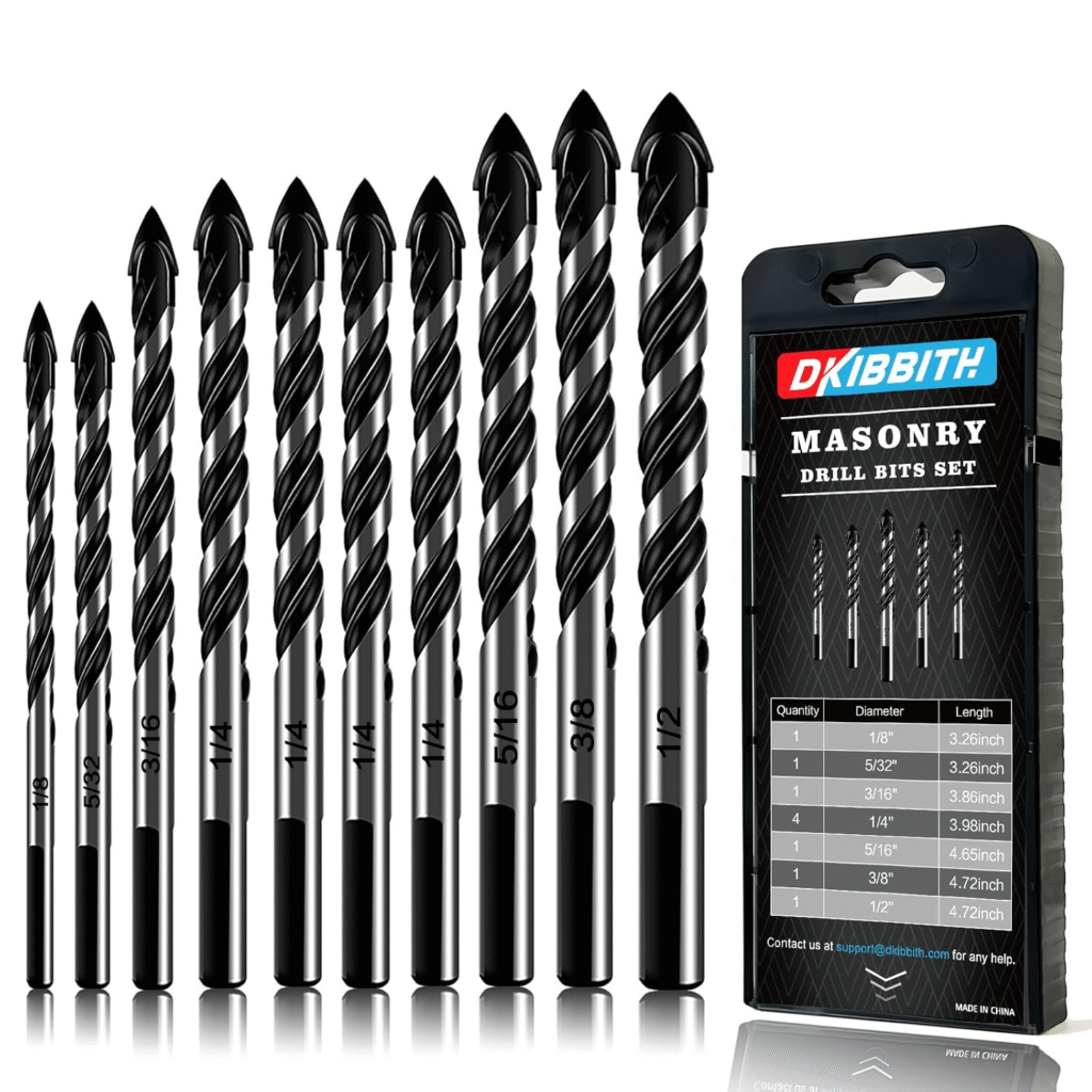 10-Piece Masonry Drill Bit Set Review – Durable Tungsten Steel Drill Bits for Concrete, Tile, Glass & More 1 image 243