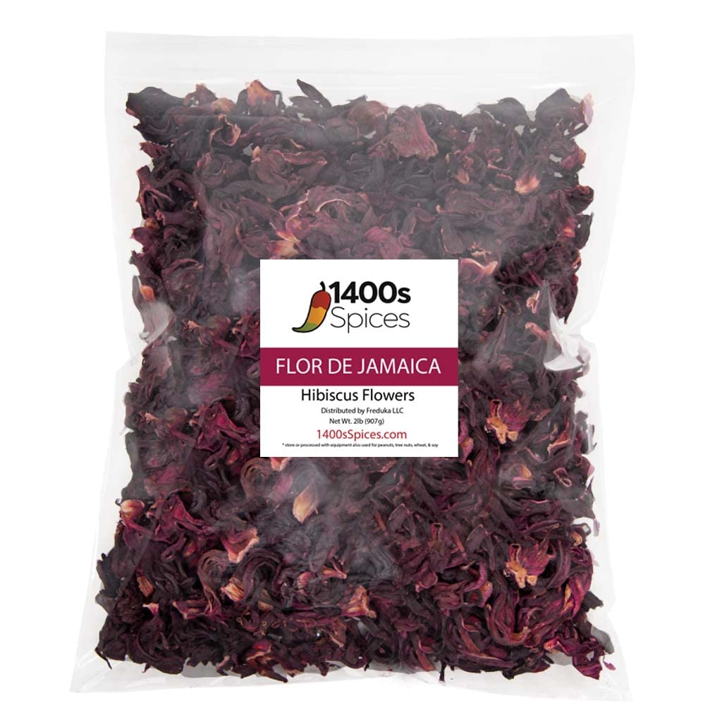 1400s Spices 2lb Dried Hibiscus Flowers Review: Flor de Jamaica for Tea, Mexican Agua Fresca, and Cooking (Whole Flowers & Petals) 1 image 44